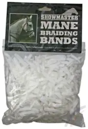Show Master Mane Braiding Rubber Bands - White