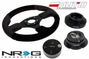 NRG 320mm Race L/S RD St steering wheel + 101H Hub Gen2.5 BK Release Lock LB Evo