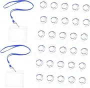 SOLUSTRE 50pcs Id Badge Holders PVC Card Sleeves Waterproof Name Tag Holders for Work Events Travel Plastic Card Cases