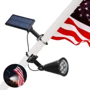 Solar Flag Pole Light, Powered Lights Outdoor Dusk to Dawn Black