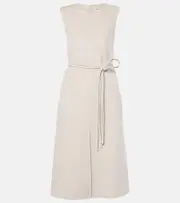 ['S Max Mara] 'S Max Mara Simone virgin wool midi dress UK 14 white