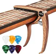 Capo for Guitar, Capo Guitars with 6 Picks, Capodasta Guitar for Ukulele, Western Guitar, Electric Guitar, Metal Wood