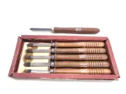 VINTAGE CRAFTSMAN PROFESSIONAL SERIES 5 PIECE WOOD LATHE TURNING CHISELS, + 1