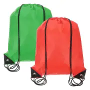 Drawstring Backpack Bags, 2 Pack Sports Cinch Sack Draw String Bag, Red, Green