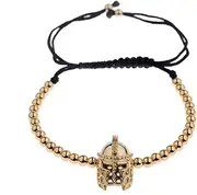 [U.S. Polo Assn.] Luxury Black Zircon Long Tubes&4MM Copper Beads Macrame Men Bracelets&, Bangles for Women Jewelry (Metal Color : AB1016-1)