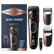 King C. Gillette Cordless Beard Trimmer Kit 1 Head & 3 Interchangeable Combs NEW
