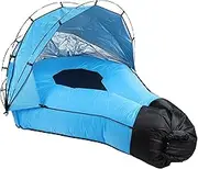 Inflatable Lounger Air Sofa with Sun Shade, 70.9x65 Inch Large Inflatable Tanning Pool Lounge Floats 600kg Load Heavy Duty Water Proof Blow Up Beach Bed for Backyard