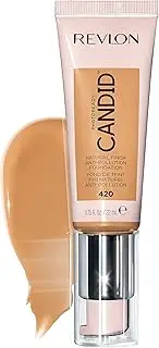 [Revlon] PhotoReady Candid Natural Finish Foundation, with Anti-Pollution, Antioxidant, Anti-Blue Light Ingredients, 420 Sun Beige, 0.75 fl. oz.