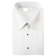 Men's White Microfiber Non Pleated Tuxedo Shirt