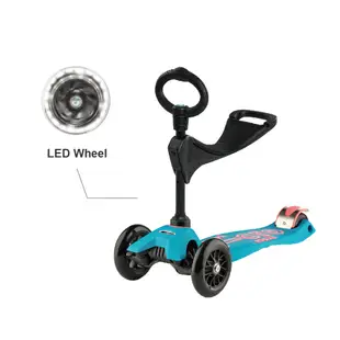 【Micro 滑板車】Maxi 3in1 Deluxe LED輪 兒童滑板車/滑步車 - 紫色