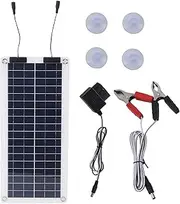Solar Trickle Charger - 100W Waterproof Panel, Portable Battery Charger | Efficient Energy Source Powers Devices, Weatherproof Design Supports Steady Flow for Car, RV, Boat, Motorcycle, Vehicle