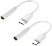 Gadpiparty 2pcs C to Audio Adapter USB C Male to Female Jack for Headphones High Compatibility for Laptops and Mobile Devices Reversible Design White