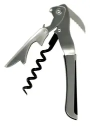 Gulliver Stainless Steel Two Step Waiter's Corkscrew - Black