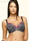 FREYA AA3326 3326 Graphite Black, Gray, & Pink IONA Tropical Plunge 3-Pc Cup Bra