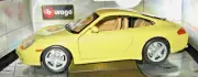 Bburago Italy 1993 Porsche 911 Carrera Yellow Die-Cast Metal 1:18 Model Car