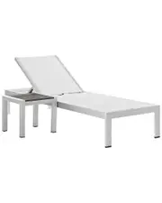 Modway Shore 2pc Outdoor Patio Aluminum Chaise Lounge Set