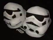 NWT Adult Medium 8-9 Star Wars Storm Trooper Helmet Face Plush Slippers Disney