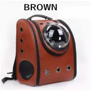 cat carrier backpack[brown]with transparent hemisphere window, cat outing