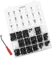 415 Pcs NUZAMAS Car Retainer Clips 18 Popular Sizes Push-in Rivet Set Bumper Fastener Clips Auto Push Pin Rivets Set Compatible with GM Ford Toyota Honda BMW