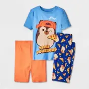 NWT Boys Squishmallows 3pc PJ set Kids Blue Orange Pajama Size 12 Shorts Pants
