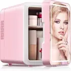 Skincare Fridge, 6L Makeup Mini Fridge with Dimmable LED Light Mirror for Bedroo
