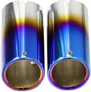 Car Exhaust Tip Compatible For BMW X7 G07 X5 G05 X6 G06 M40i M50i Exhaust Tips Muffler Stainless Steel Exhaust Tip 2019 to 2024 Nozzle(Blue-2 PCS)