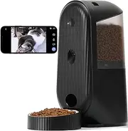 FUKUMARU Automatic Cat Feeder with Camera, 4L Pet Food Dispenser with APP Control, 2.4G WiFi Dog Feeder with 2 Way Audio, Perfect for Cats and Small Dogs