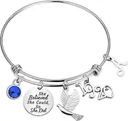 [CHOORO] Zeta Phi Beta Sorority Dove Initial Letter 1920 Bracelet Inspired Zeta Phi Beta She Believed She Could So She Did Jewelry for Women.