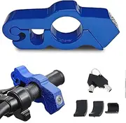 Anti-Theft Motorcycle Lock - Heavy Duty Grip and Brake Lock, Portable Throttle Lock for Moped, Motorbike, Scooters, ATV, Dirt Bike - Blue