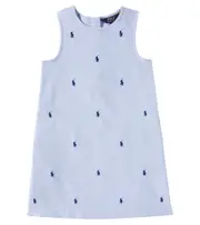 [Polo Ralph Lauren Kids] Polo Ralph Lauren Kids Printed linen and cotton dress Y 6 blue