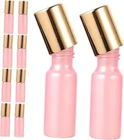 WRITWAA 10 pcs Refillable Essential Oil Roller Bottles Portable Glass Roll Containers for Perfume Massage Oils Lip Balms Durable and Convenient with Cap