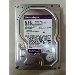 WD 紫標 8TB 3.5吋 7200轉 256MB 監控型內接硬碟(WD82PURP)