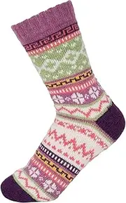 [styleBREAKER] 08030016 Women's Norwegian Socks with Winter Norwegian Pattern, Warm Knitted Socks, One Size 37-41, 1 Pair