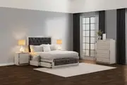 ISMENE 4 Piece Queen Bed Tall Chest Suite