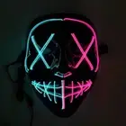 LED Purge Mask Glow in Dark Light up Halloween Costume Scary Rave Festival