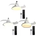 Invisible Leaf Fan with LED Light Remote Control Ceiling Fan Silent Dimming Fan