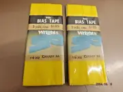 Vintage Wrights Wide Bias Tape Canary 86- Lot of 2