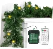 Christmas Garland with Lights & Timer & Remote-0ft 1 Colored Led+remote Garland