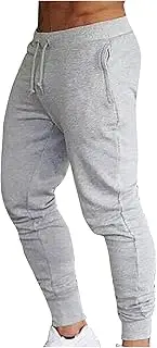 [Generic] Mens Jogger Sweatpants Drawstring Elastic Waist Solid Color Lightweight Sports Pants Casual Workout Yoga Pants with Pockets