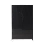 Avalon 2 Drawer Wardrobe Black
