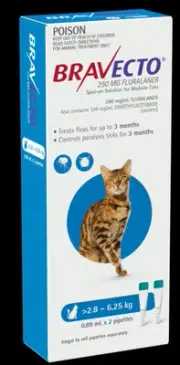 Bravecto Spot on for Medium cats >2.8kg - 6.25kg pack of 2 Tick and Flea control