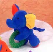 Baby Teether Plush Elephant Bright Velour colours by Mary Meyer