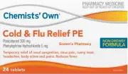 CO Cold & Flu Day PE 24 Tabs Runny Nose Sore Throat Headache Codral Generic