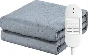Electric Blanket Single Bed Fitted Heated Mattress Cover Underblanket - Size 150 X 70cm - Overheat Protection - Grey