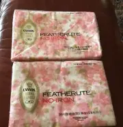 Cannon Featherlite Twin Flat & Fitted Sheet Set VTG No Iron NOS Royal Family