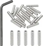 uxcell 1/4-20x1-1/4 Internal Hex Socket Set Grub Screws, 20 Pcs 304 Stainless Steel Cup Point Set Screw with Hex Key Wrench for Door Handles Bathroom Fixtures