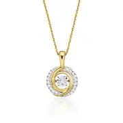 Zamel's 9ct Yellow Gold Round Cut Dancing Diamond with 0.2 CT of Pendant