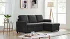 Foret 3 Seater Sofa Bed Modular Corner Pullout Lounge Storage Chaise Fabric Blac