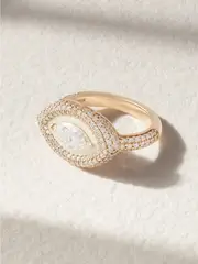 [Kamyen] Kamyen - 18-karat Rose Gold, Diamond And Enamel Ring - White - 3 3 White