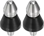 sourcing map 2pcs Pressure Washer Sewer Nozzle 1/4" Quick Connect 5000 PSI Stainless Steel Drain Blaster Rotating Button Nose Fixed Cleaning Water Hoses Jet for Drain Cleaning Hose